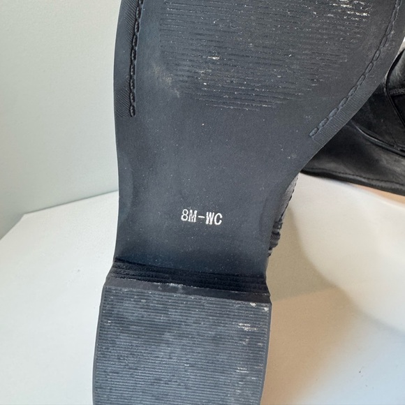 GUESS G Harvest Tall Riding Black Leather Buckle Boots Size 8 - Picture 14 of 16